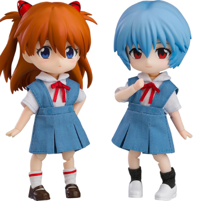 Nendoroids of Rei Ayanami and Asuka Langley Shikinami from "Evangelion: New Theatrical Edition"