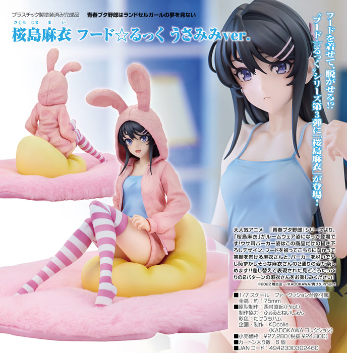 Kadokawa Collection "Seishun Buta Yaro wa Randoseru Girl no Yume wo Minai" Sakurajima Mai Hoodie Look Rabbit Ears Ver. 1/7 Scale