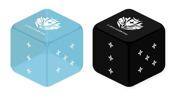 Hololive Official Card Game Official Dice Light Blue & Black (2 Set)
