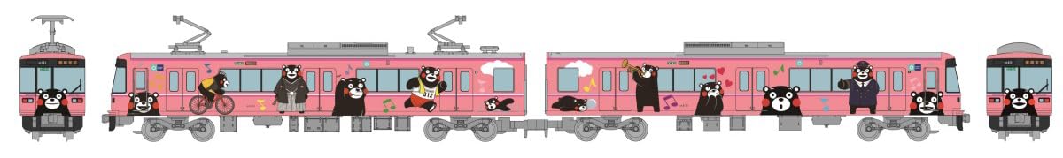 Railway Collection Kumamoto Electric Railway Type 03 Kumamon Wrapping Train 2 Car Set