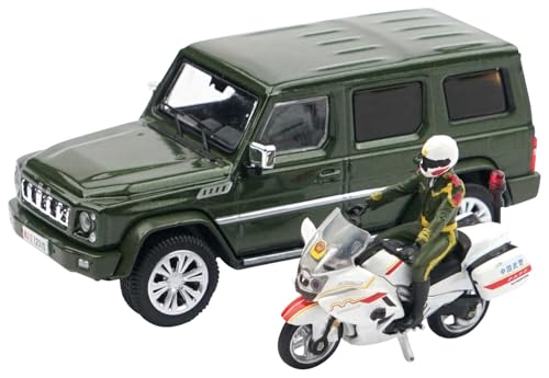 1/64 BAIC BJ80 (Green) Chinese People's Armed Police Motorcycle Escort Set