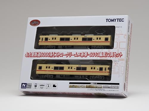 Railway Collection Nagoya Railroad 6000 Series (Straw Cream x Red Stripe, 6013 Formation) 2 Car Set