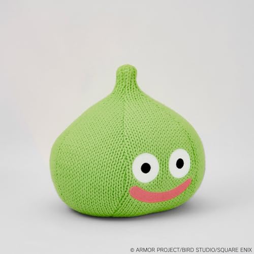 "Dragon Quest" Smile Slime Kasanerarechau Knitted Plush Lime Slime