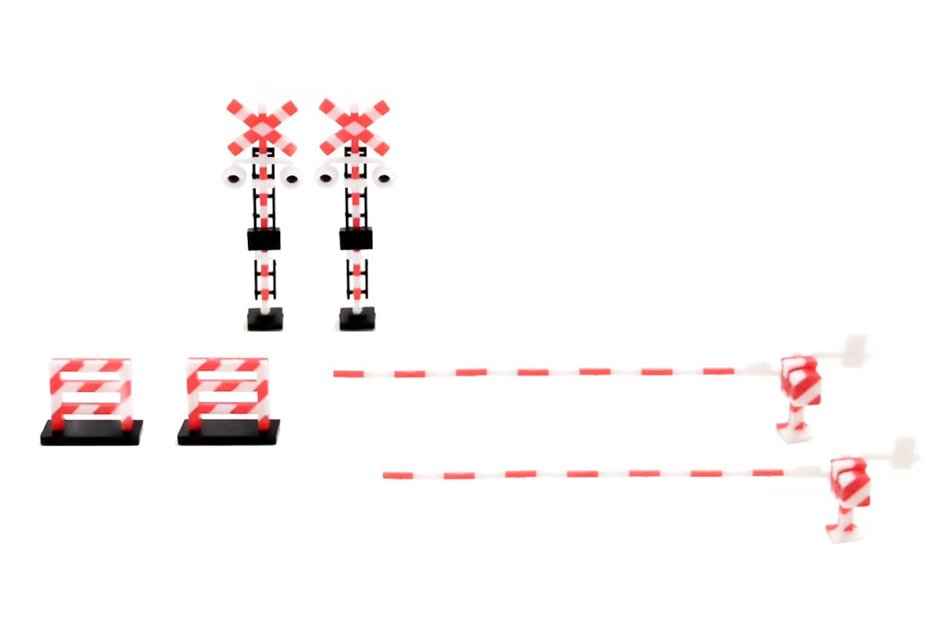 1/80 Scale Plastic Kit Pop Different World Series 2 Color Molding Plastic Kit Railway Crossing (Red x White)