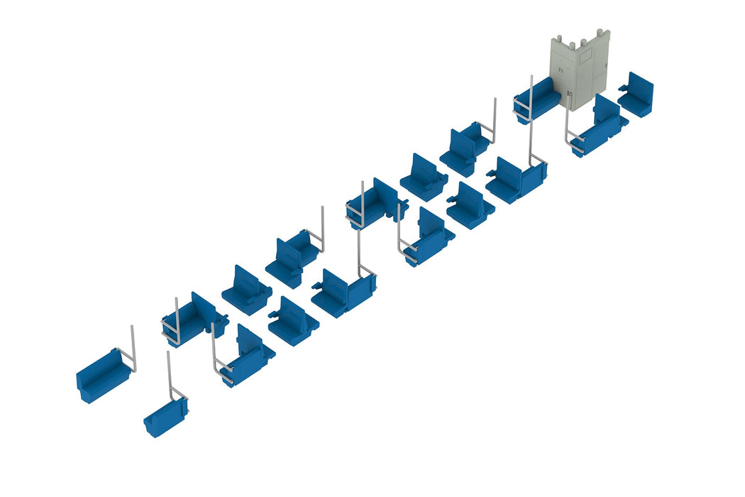 1/80 Scale Plastic Kit Semi Cross Seat Interior Set A (Blue)