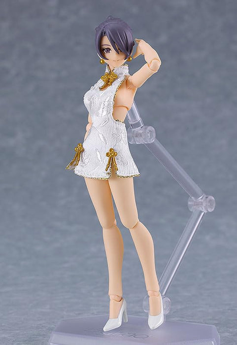 figma Styles figma Female Body (Mika) with Mini Skirt Chinese Dress Outfit (White)