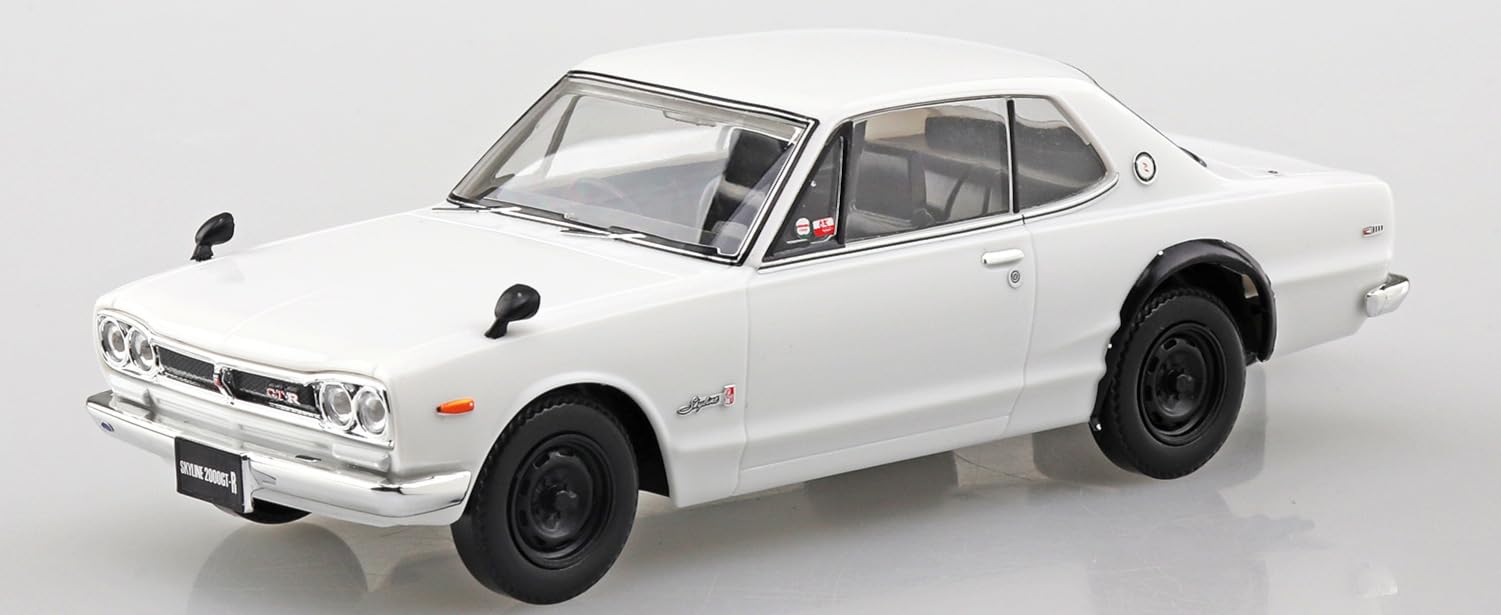 青島文化教材社(AOSHIMA) 1/32 楽プラ スナップキット No.16-WH ニッサン C10 スカイライン 2000GT-R ホワイト 色分け済みプラモデル (自動車)