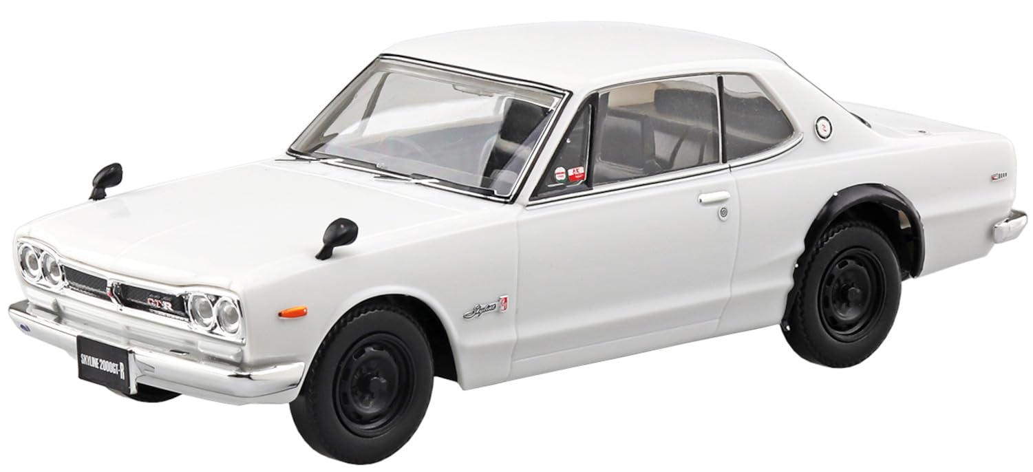 青島文化教材社(AOSHIMA) 1/32 楽プラ スナップキット No.16-WH ニッサン C10 スカイライン 2000GT-R ホワイト 色分け済みプラモデル (自動車)