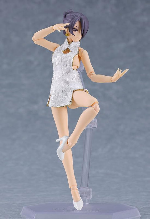 figma Styles figma Female Body (Mika) with Mini Skirt Chinese Dress Outfit (White)