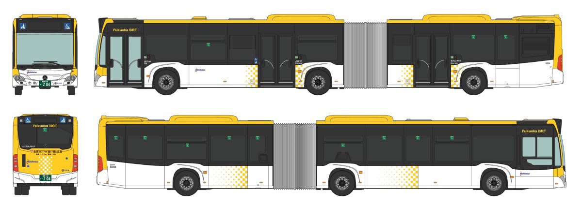 The Bus Collection Nishi-Nippon Railroad Fukuoka BRT Articulated Bus