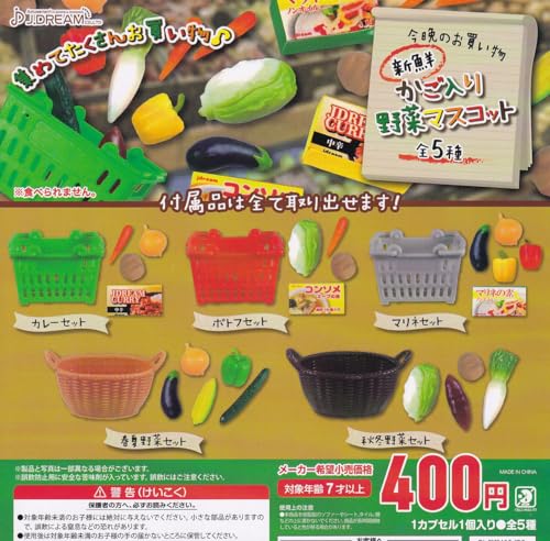 Shopping for Tonight Fresh Vegetables in Basket Mascot