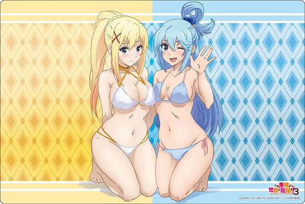 Bushiroad Rubber Mat Collection V2 Vol. 1394 "Kono Subarashii Sekai ni Shukufuku wo! 3" Aqua & Darkness Swimwear Ver.