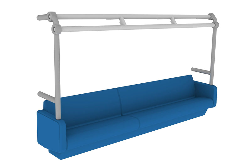 1/80 Scale Plastic Kit Long Seat Interior Set A (Blue) for 4-door Car 2 Cars