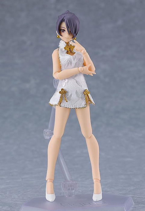 figma Styles figma Female Body (Mika) with Mini Skirt Chinese Dress Outfit (White)