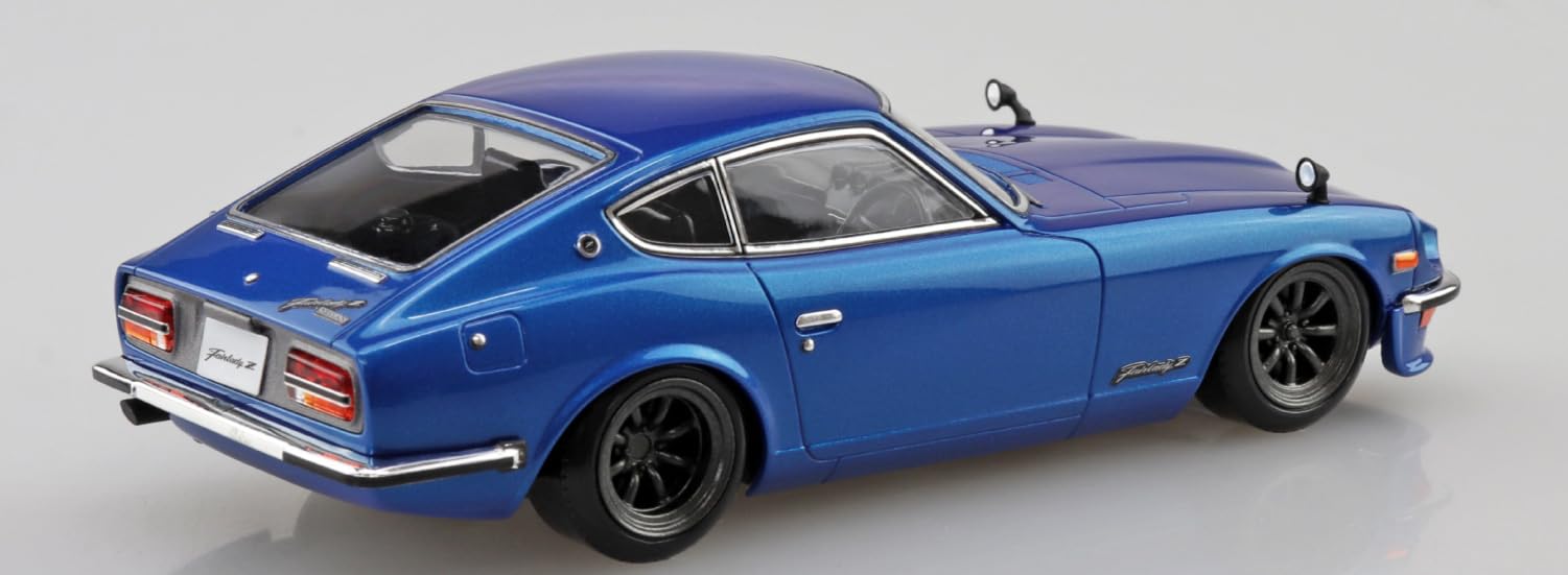 青島文化教材社(AOSHIMA) 1/32 楽プラ スナップキット No.15CU-BE ニッサン S30 フェアレディZ カスタム ブルーメタリック 色分け済みプラモデル (自動車)
