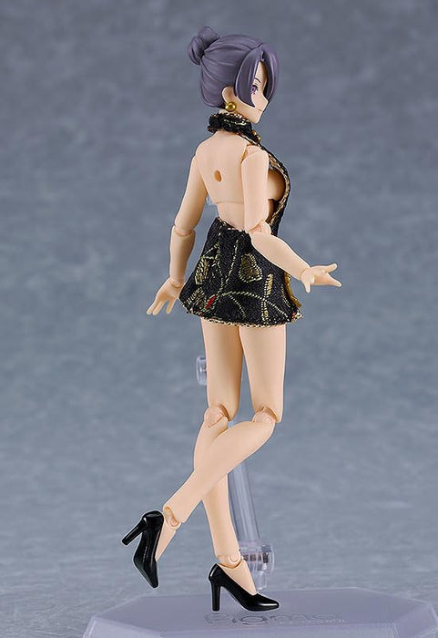 figma Styles figma Female Body (Mika) with Mini Skirt Chinese Dress Outfit (Black)