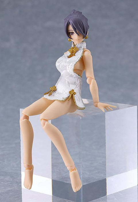 figma Styles figma Female Body (Mika) with Mini Skirt Chinese Dress Outfit (White)