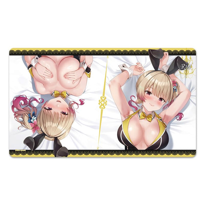 "Bunny Garden" Original Illustration Rubber Mat Rin