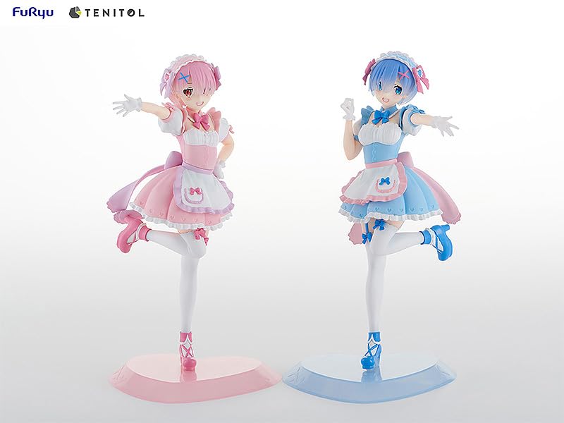 TENITOL "Re:Zero kara Hajimeru Isekai Seikatsu" Yumekawa Maid Rem & Ram Set With Bonus