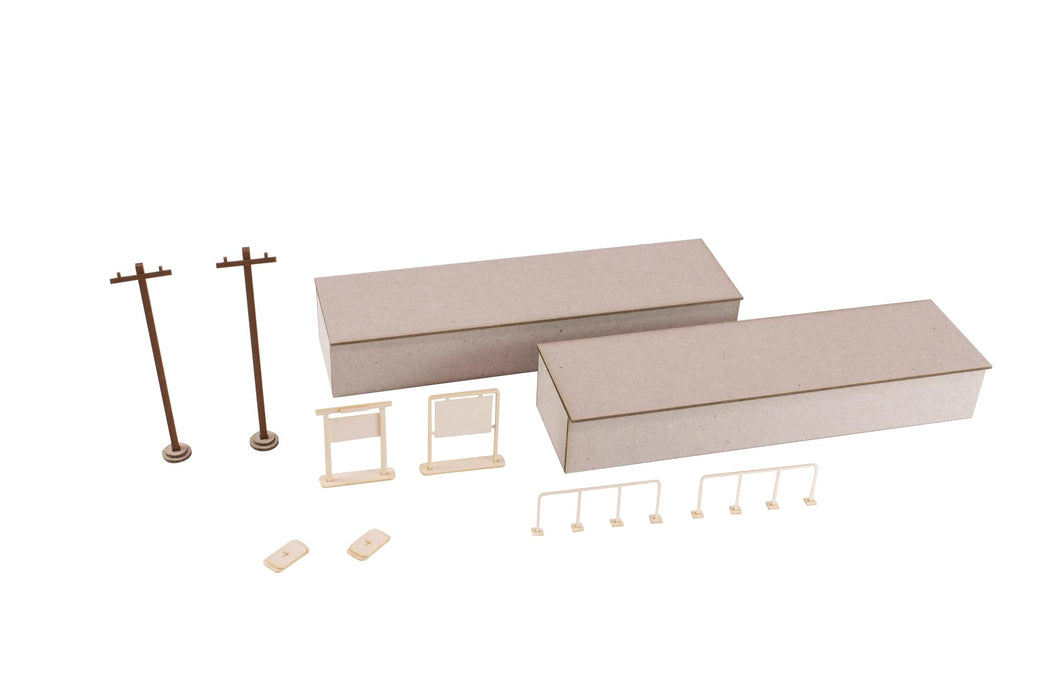 1/80 Scale Paper Kit Town Corner Accessory Series Local Type Island Platform Extension Set A (Telephone Pole & Station Name Plate)