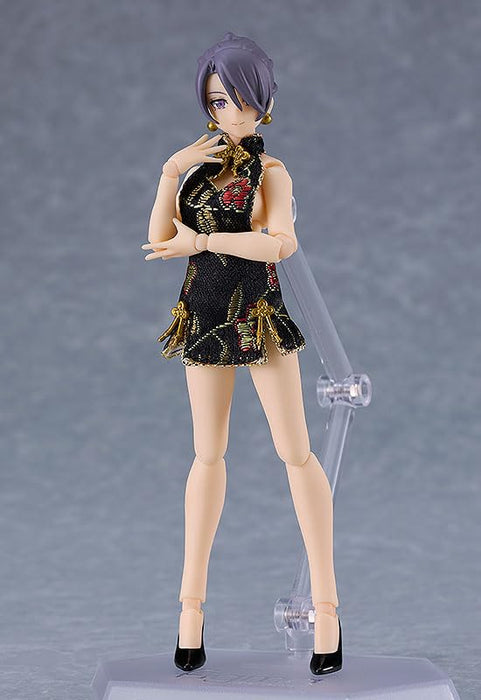 figma Styles figma Female Body (Mika) with Mini Skirt Chinese Dress Outfit (Black)