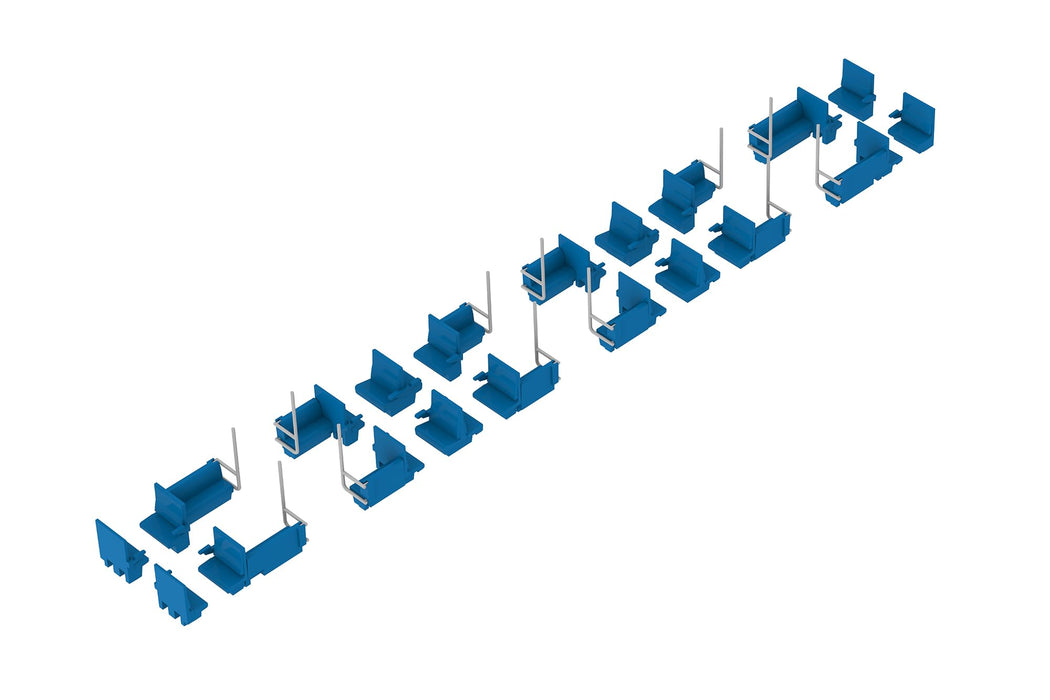1/80 Scale Plastic Kit Semi Cross Seat Interior Set A (Blue)