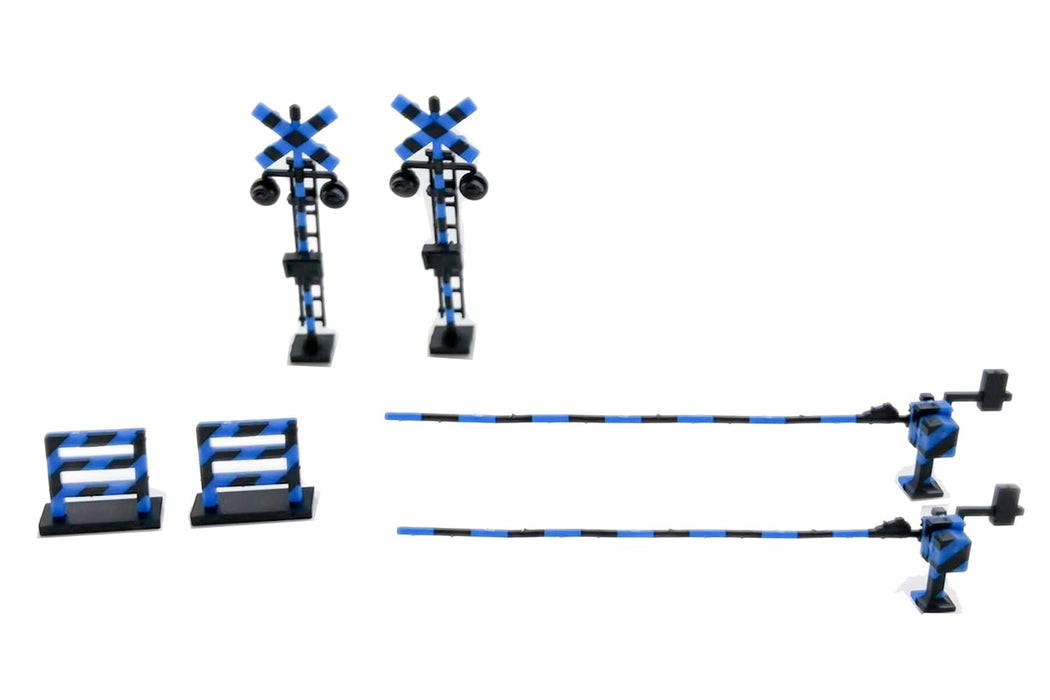 1/80 Scale Plastic Kit Pop Different World Series 2 Color Molding Plastic Kit Railway Crossing (Blue x Black)