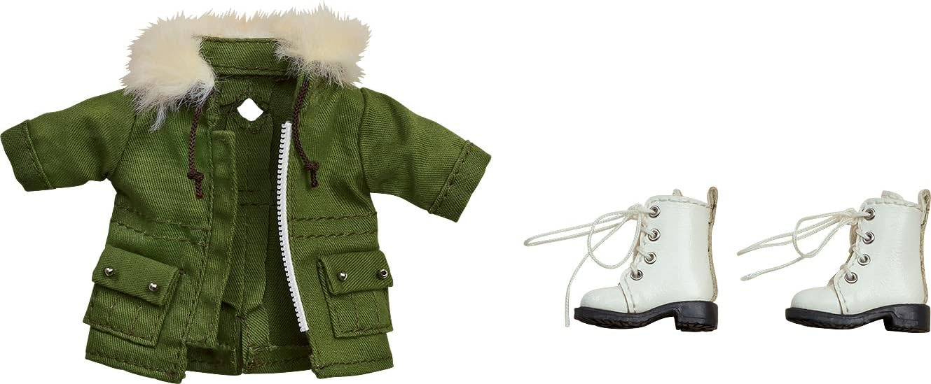 Nendoroid Doll Warm Clothing Set Boots & Mod Coat (Khaki Green)