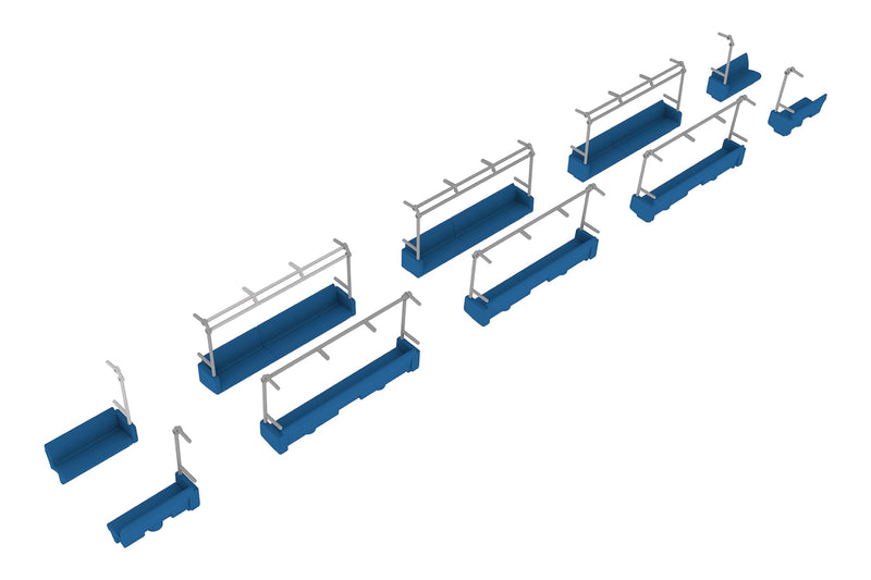 1/80 Scale Plastic Kit Long Seat Interior Set A (Blue) for 4-door Car 2 Cars