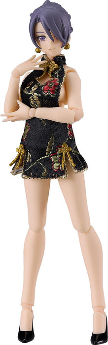 figma Styles figma Female Body (Mika) with Mini Skirt Chinese Dress Outfit (Black)