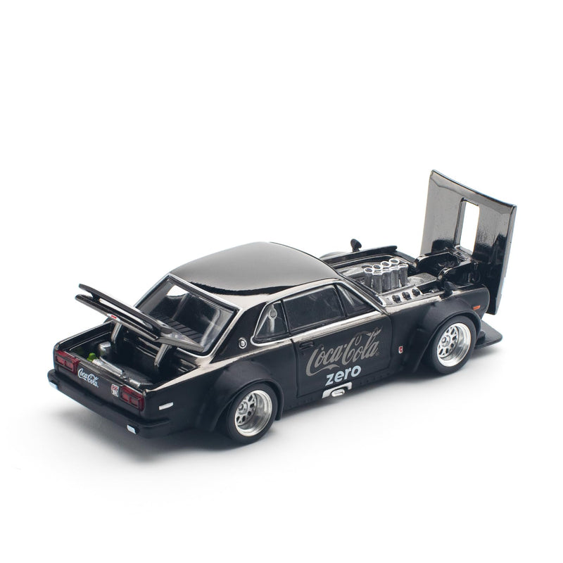 1/64 SKYLINE GT-R V8 DRIFT (HAKOSUKA) COCA COLA CHROME BLACK