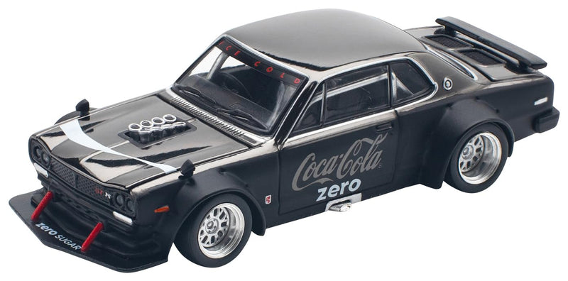 1/64 SKYLINE GT-R V8 DRIFT (HAKOSUKA) COCA COLA CHROME BLACK