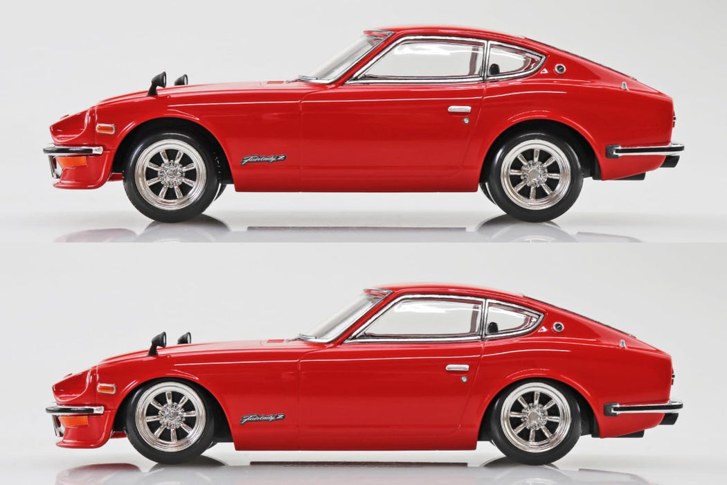 青島文化教材社(AOSHIMA) 1/32 楽プラ スナップキット No.15CU-RD ニッサン S30 フェアレディZ カスタム レッド 色分け済みプラモデル (自動車)