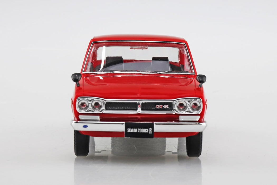 青島文化教材社(AOSHIMA) 1/32 楽プラ スナップキット No.16-RD ニッサン C10 スカイライン 2000GT-R レッド 色分け済みプラモデル (自動車)