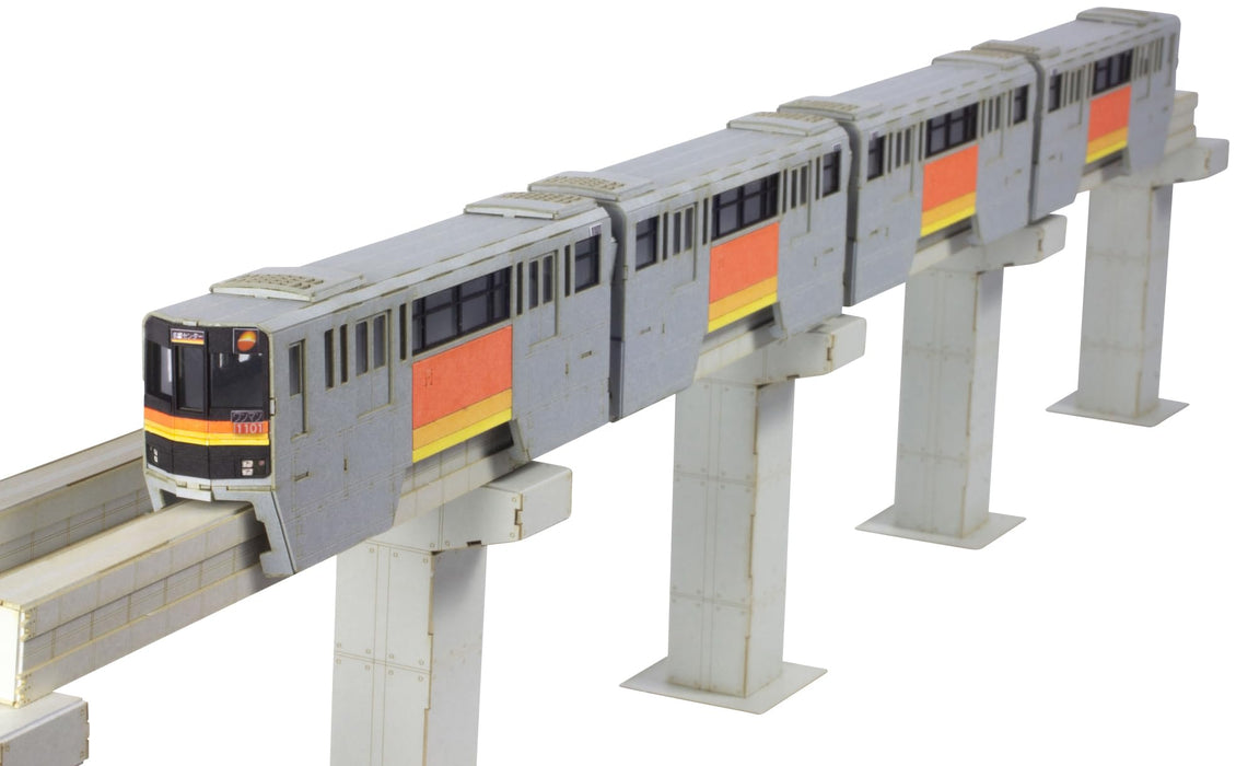 1/150 Scale Paper Kit Tama Intercity Monorail 1000 Series 4 Car Set