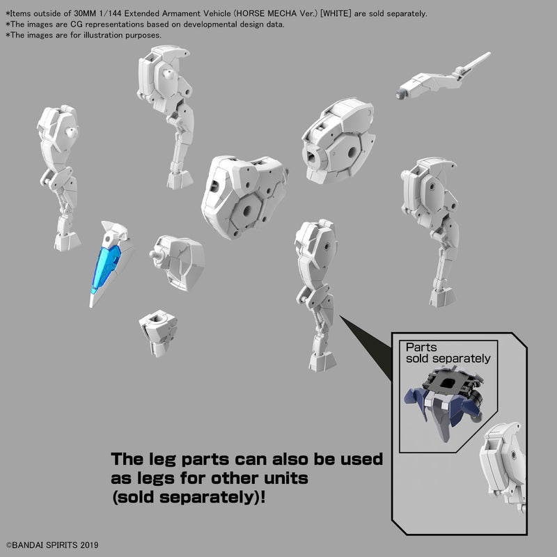 30MM 1/144 Extended Armament Vehicle (Horse Mech Ver.) White