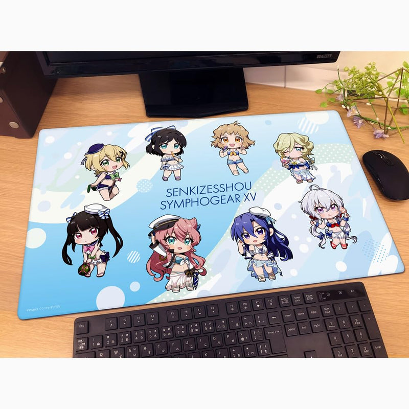 "Senki Zessho Symphogear XV" Rubber Mat Mini Character / Marine Sailor Swimwear