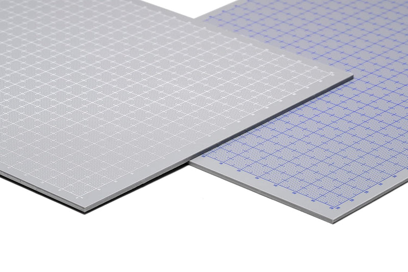 Plastic Plate Gray with Scale Thickness 2.0mm Scale Printing: Blue