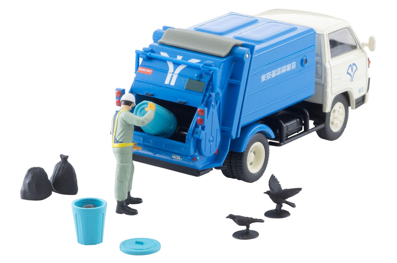 1/64 Scale Tomica Limited Vintage NEO TLV-N343a Mitsubishi Fuso Canter Garbage Truck (White / Blue)
