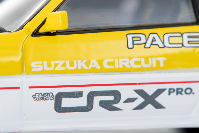 1/64 Scale Tomica Limited Vintage NEO TLV-N318b Honda Ballade Sports CR-X MUGEN CR-X PRO Suzuka Circuit Pace Car (Yellow / White)