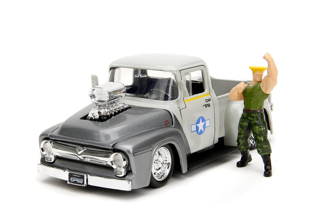"Street Fighter" 1/24 Scale Die-cast Mini Car with Figure Guile & 1956 Ford F-100