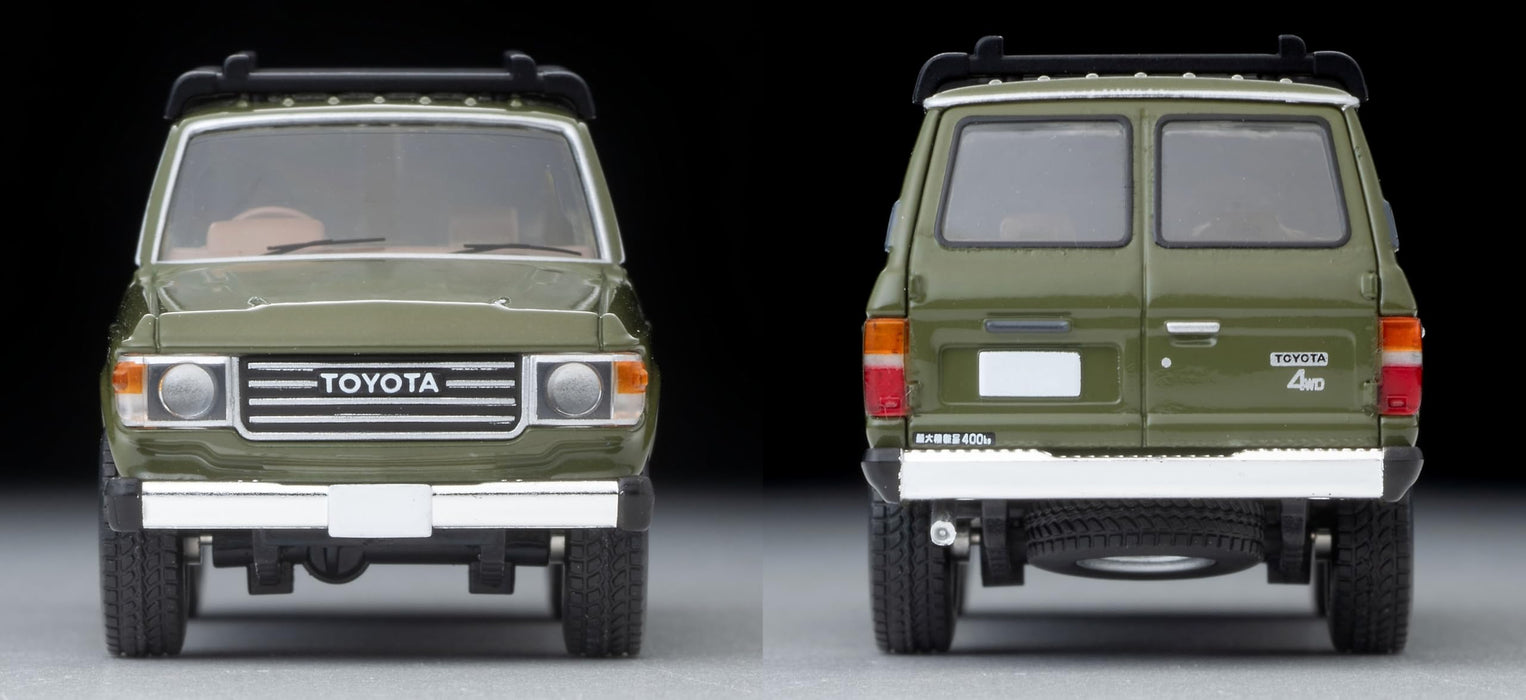 1/64 Scale Tomica Limited Vintage NEO TLV-N279e Toyota Land Cruiser 60 (Olive) with Canoe and Figure