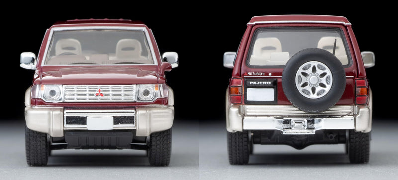 1/64 Scale Tomica Limited Vintage NEO TLV-N206b Mitsubishi Pajero Mid Roof Wide VR (Red / Beige) 1996