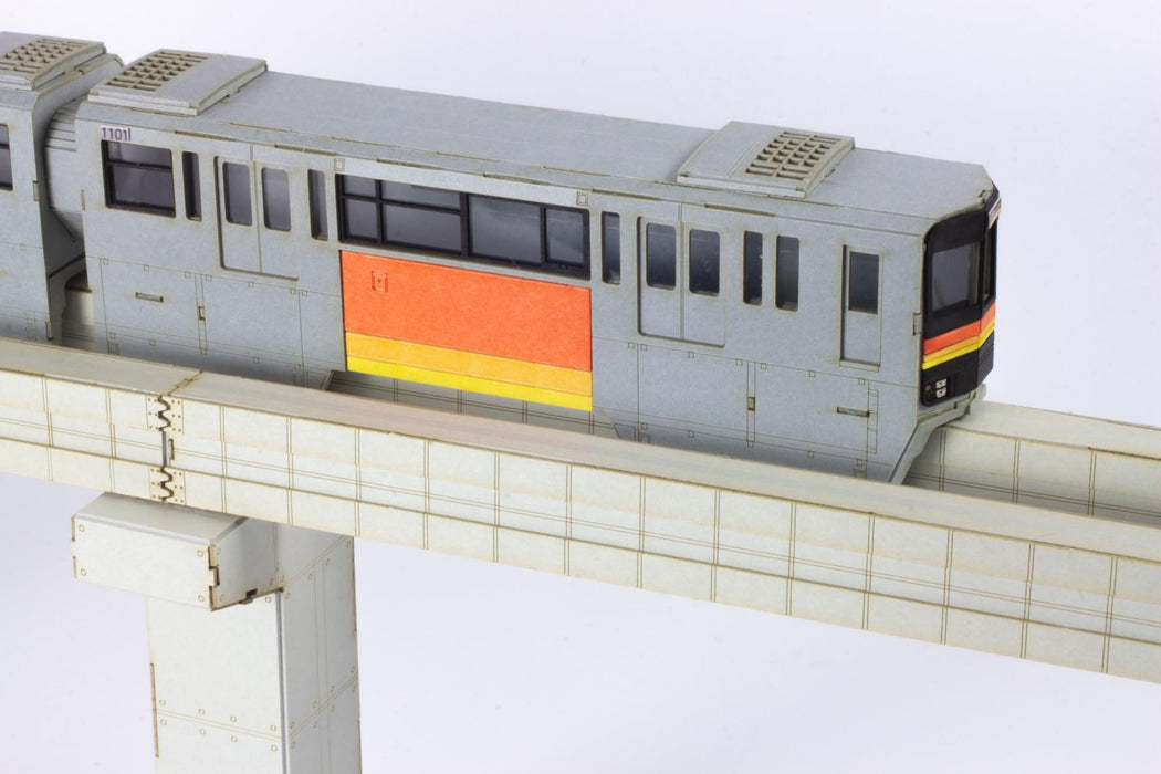 1/150 Scale Paper Kit Tama Intercity Monorail 1000 Series 4 Car Set