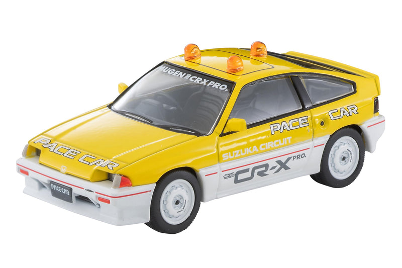 1/64 Scale Tomica Limited Vintage NEO TLV-N318b Honda Ballade Sports CR-X MUGEN CR-X PRO Suzuka Circuit Pace Car (Yellow / White)