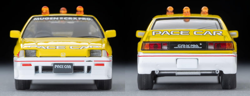 1/64 Scale Tomica Limited Vintage NEO TLV-N318b Honda Ballade Sports CR-X MUGEN CR-X PRO Suzuka Circuit Pace Car (Yellow / White)