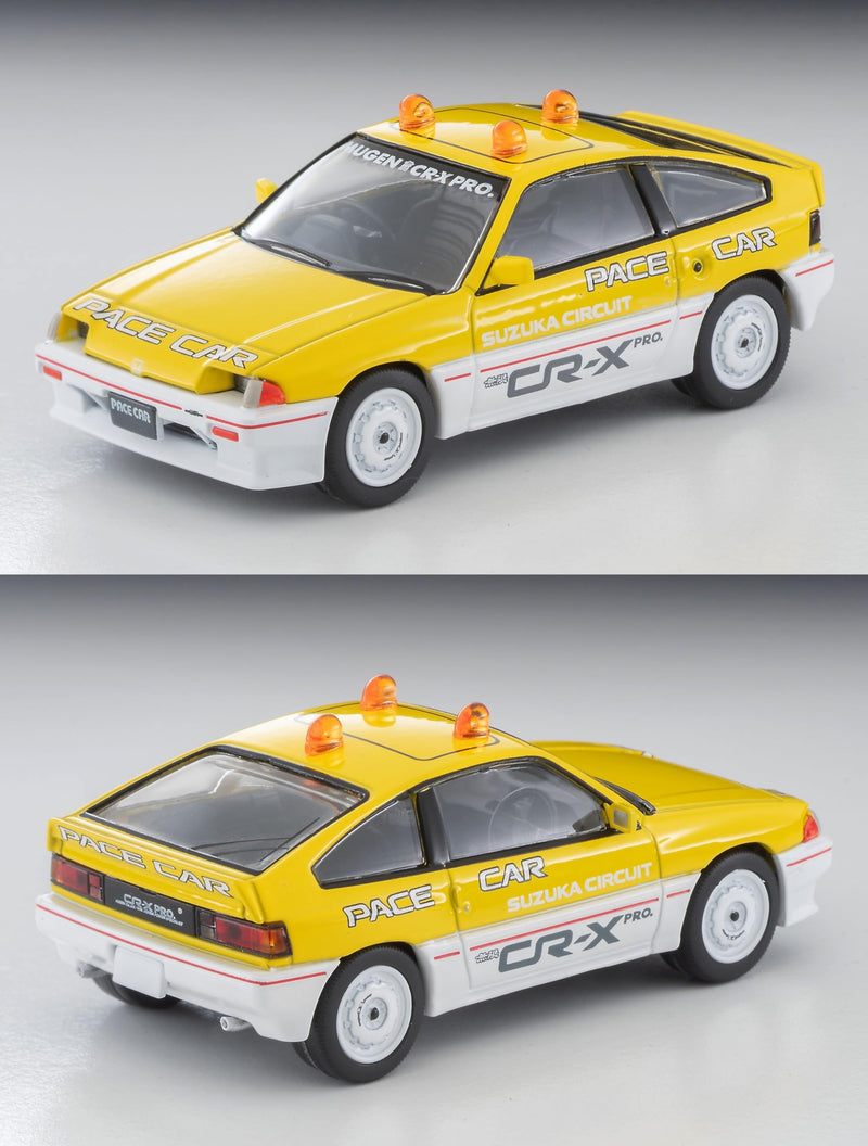 1/64 Scale Tomica Limited Vintage NEO TLV-N318b Honda Ballade Sports CR-X MUGEN CR-X PRO Suzuka Circuit Pace Car (Yellow / White)