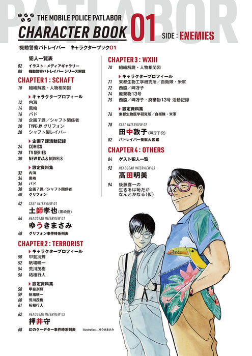 "Mobile Police PATLABOR" Character Book 01 SIDE:ENEMIES First Edition (Bonus Utsumi Acrylic Stand) (Book)