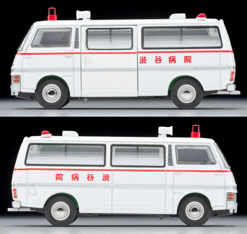1/64 Scale Tomica Limited Vintage NEO TLV-N "Daitokai" 01 Nissan Caravan Ambulance (Shibuya Hospital) From "Daitokai Part III" Episode 7 Toubou no Kassouro