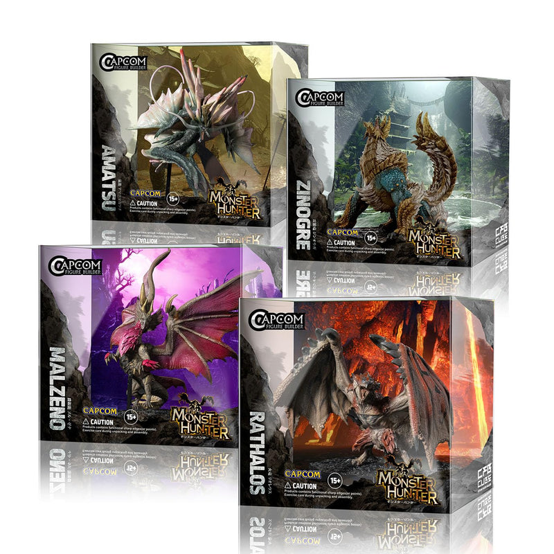 Capcom Figure Builder Cube "Monster Hunter" 4 Set Box (Rathalos / Zinogre / Malzeno / Amatsu)